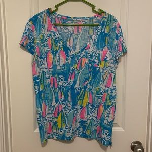 Lilly Pulitzer You Gotta Regatta Etta Top with Pocket